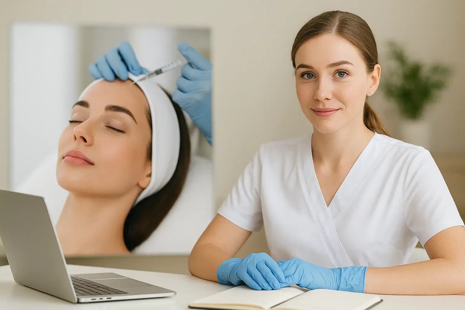 Медицинская сестра по косметологии проходит дистанционное обучение