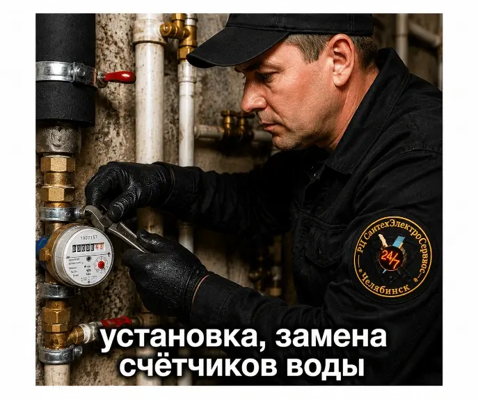 установка счётчиков воды, замена водосчётчиков
