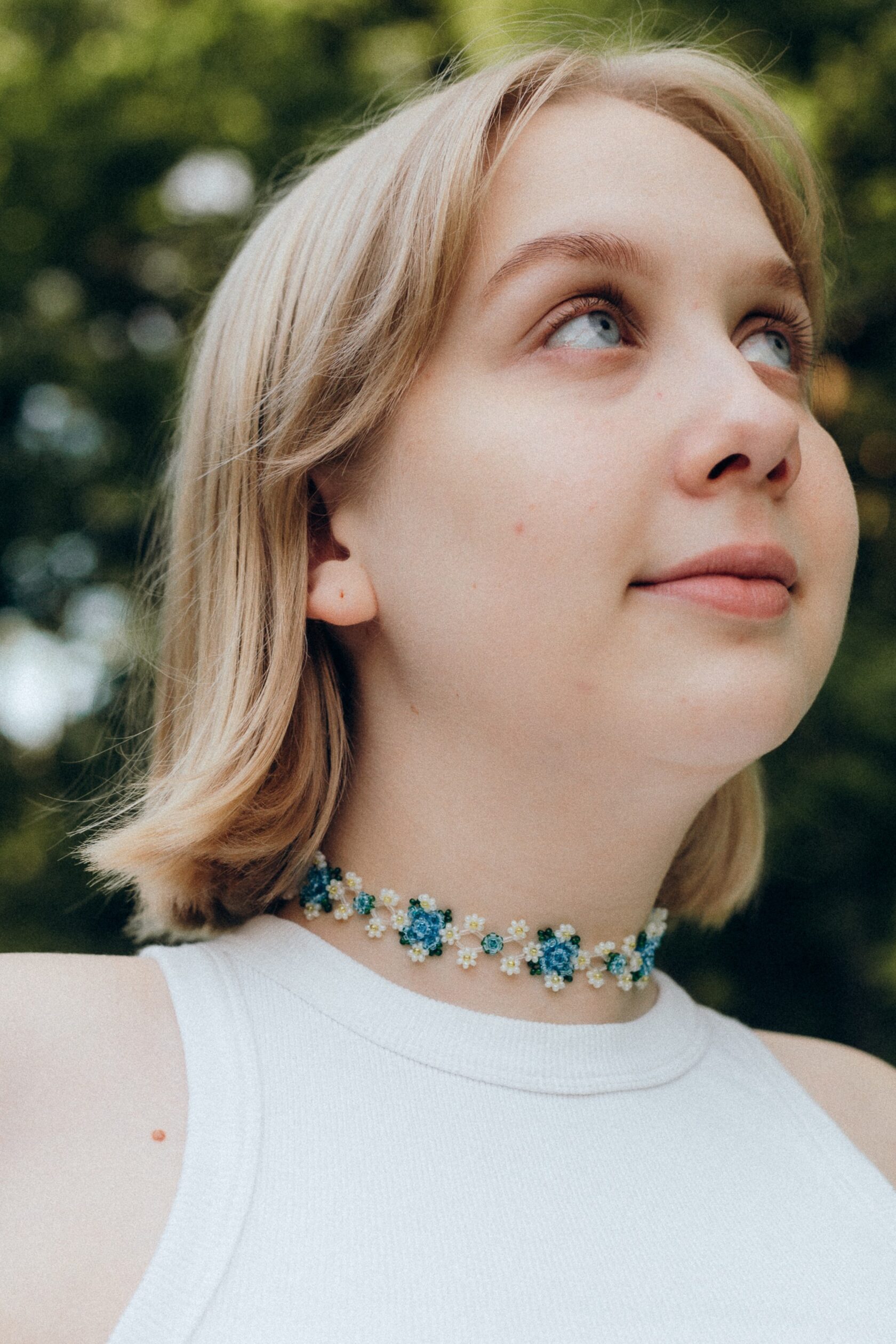 Чокер ручной работы из стеклянного бисера Gentle Duet