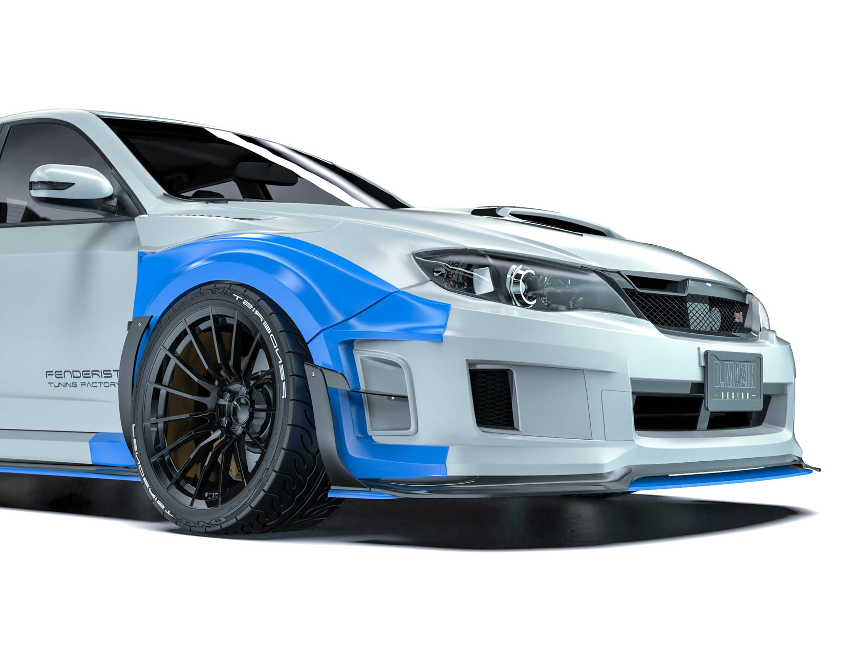 Full Fender Flares Set Wide Body Kit Subaru Impreza Wrx Sti Grb Grf