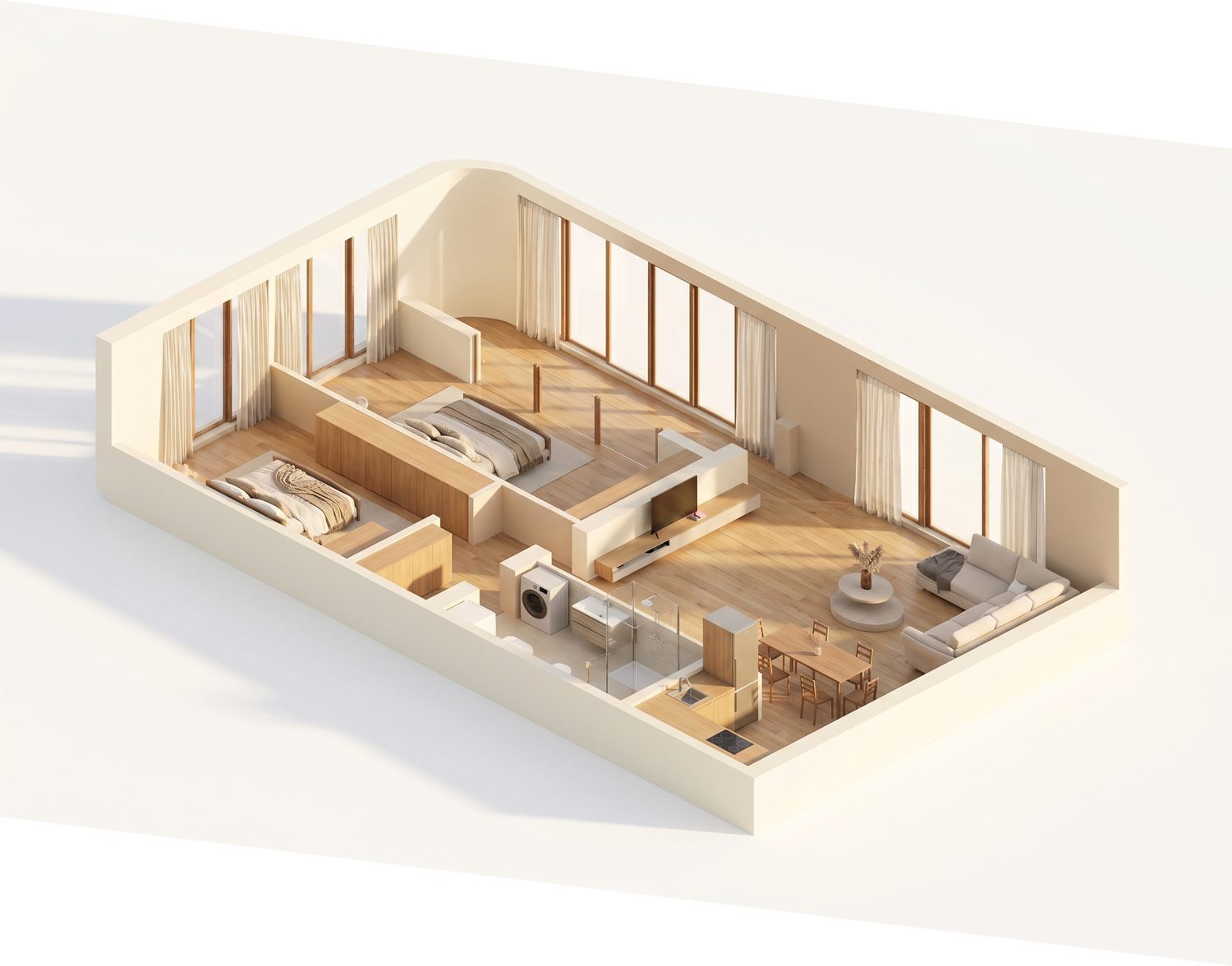 Floor plan Two-bedroom apartment 85.9 m², Layout A – Zen Gardens, Bar