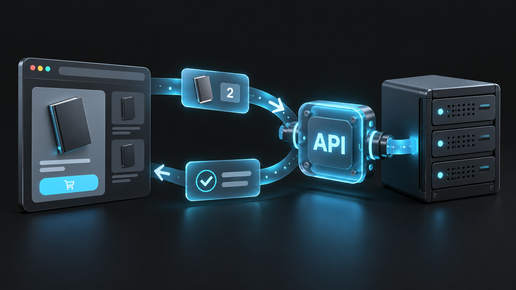 Сайт интернет-магазина обменивается данными о заказе с сервером через API.