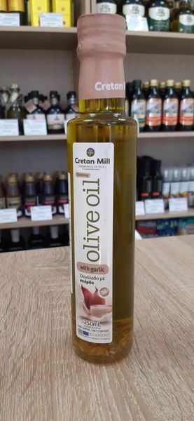Оливковое масло CRETAN MILL нерафинированное Extra Virgin с чесноком (Греция) 0,25л​