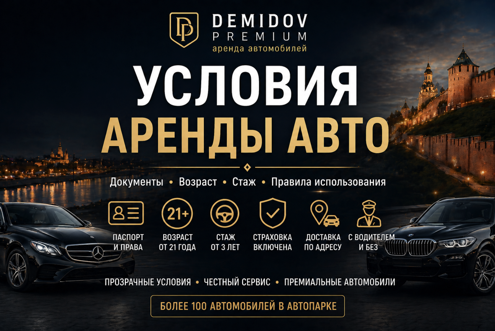 Условия аренды авто в Нижнем Новгороде — документы, возраст, стаж | Демидов Парк