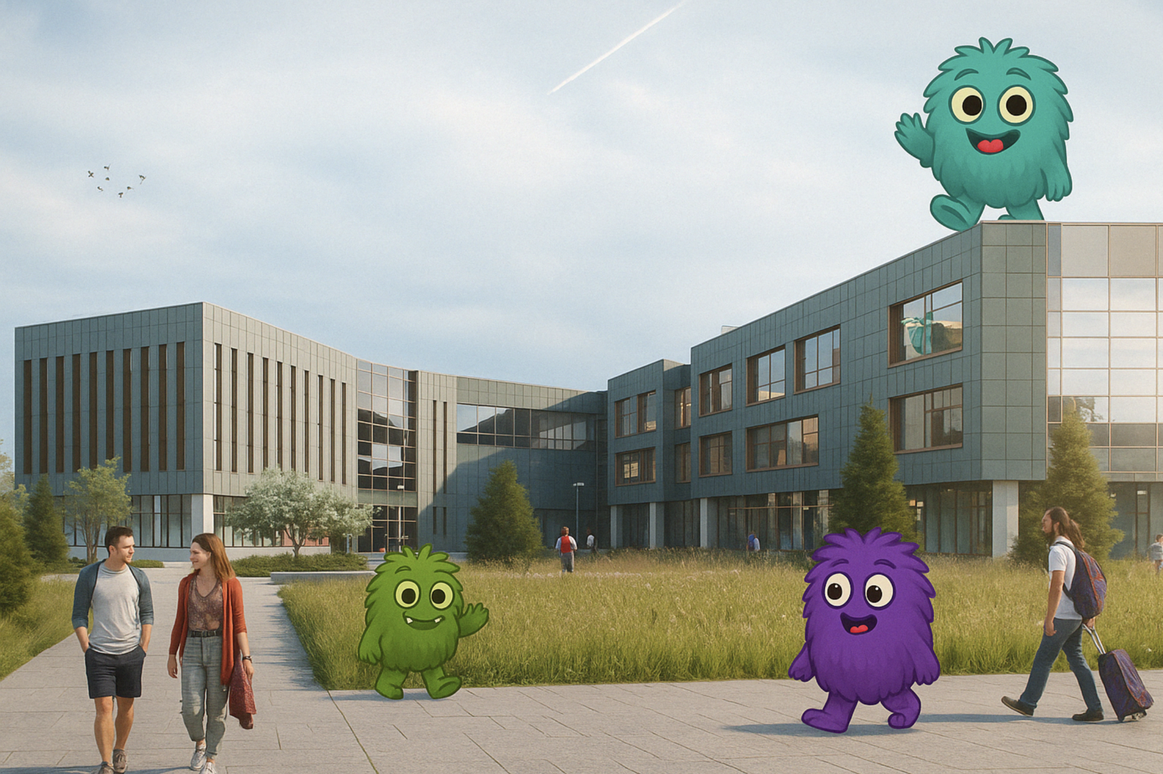 Architectural rendering of new student campus by Ural State Law University in Yekaterinburg, Russia