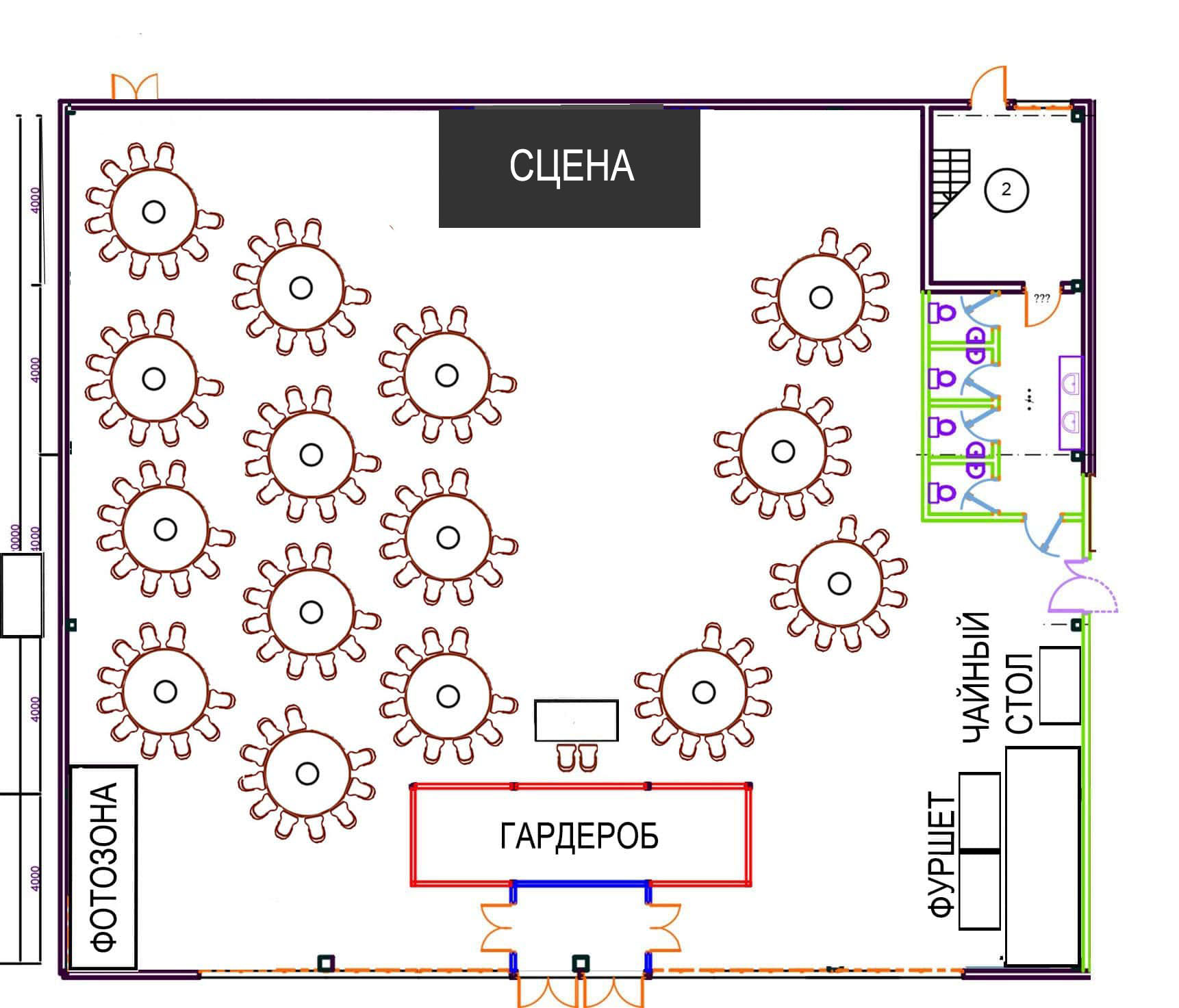 Схема банкетного зала