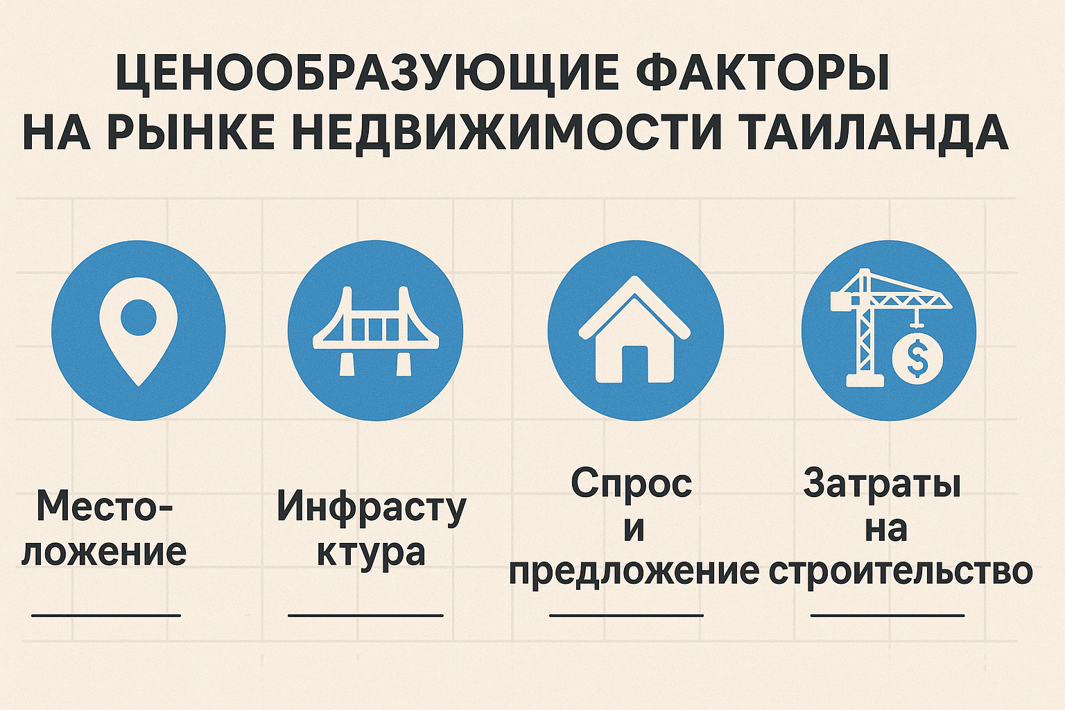 Недвижимость в Таиланде — это не просто красивое жильё у моря. Это ещё и мощный инвестиционный инструмент. Но чтобы выгодно купить квартиру или виллу, нужно понимать: от чего именно зависит цена? Какие факторы влияют на стоимость объектов, и как предугада