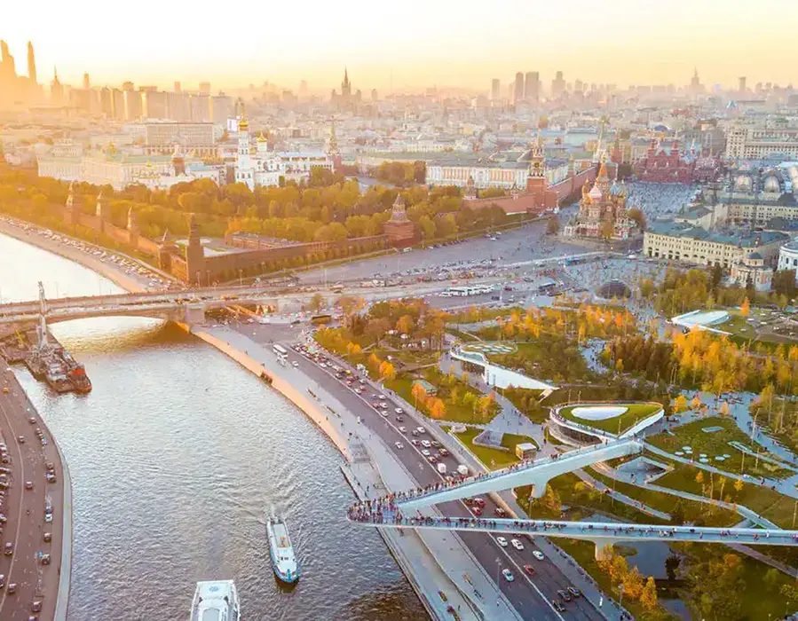 Парк «Зарядье» с высоты, фото из раздела о локации на сайте застройщика