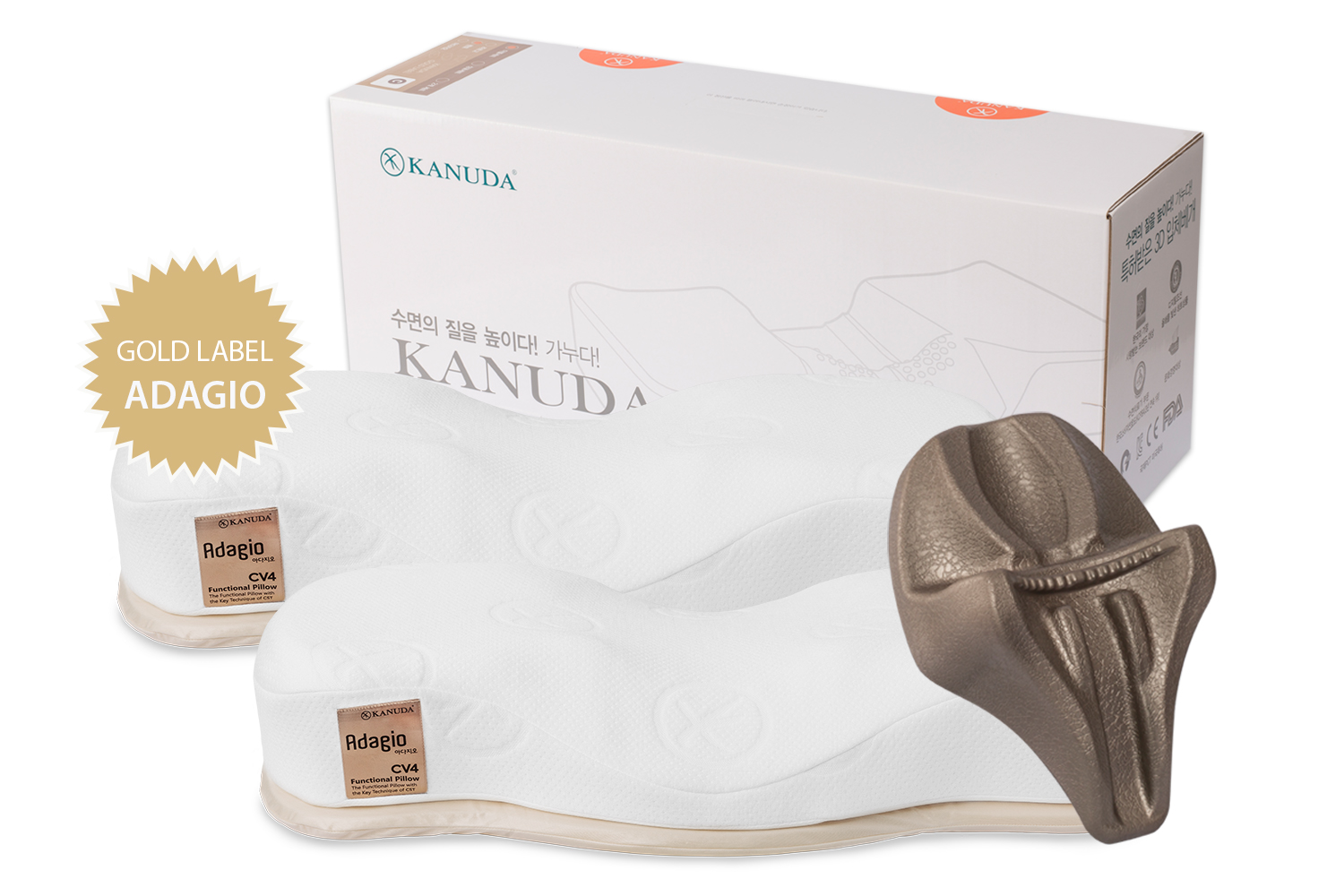 KANUDA® | Две подушки Gold Label Adagio + Нэп для головы