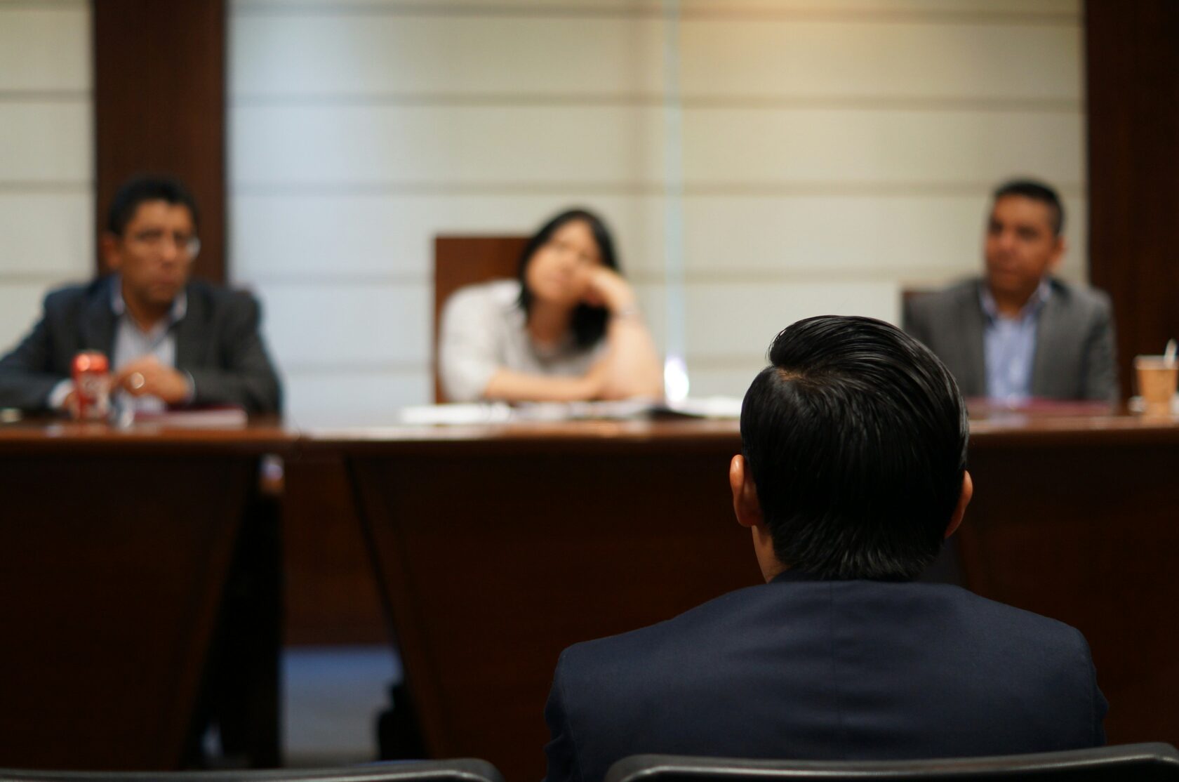 Courtroom during a domestic violence hearing