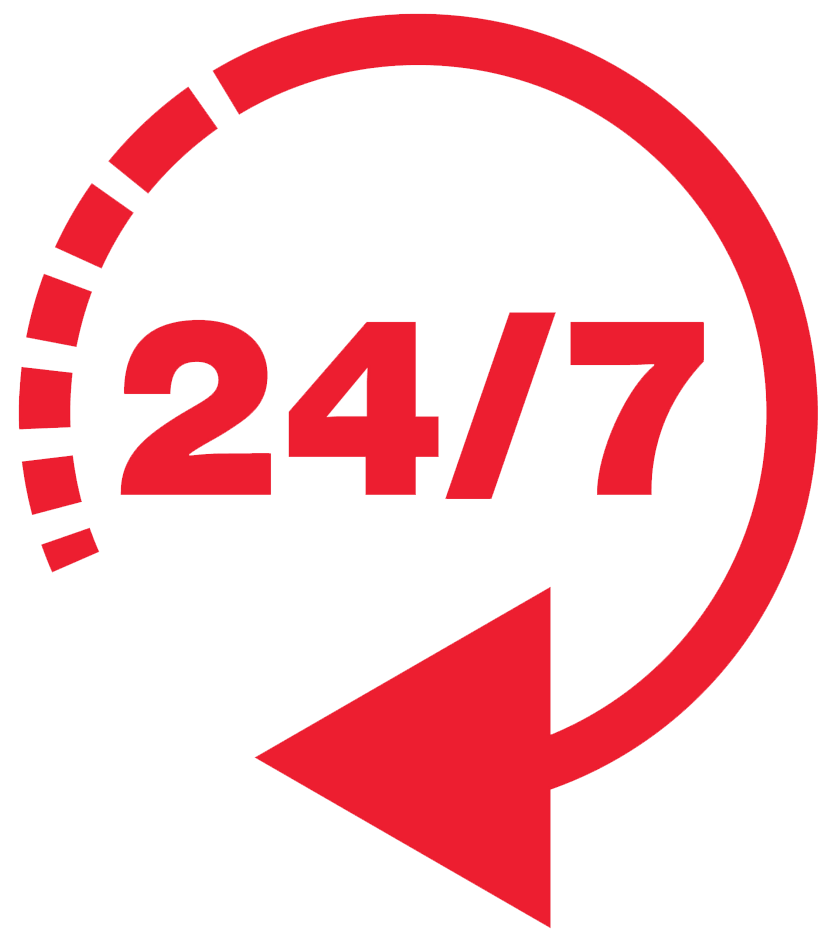 значок круглосуточно с стрелкой круговой и точками