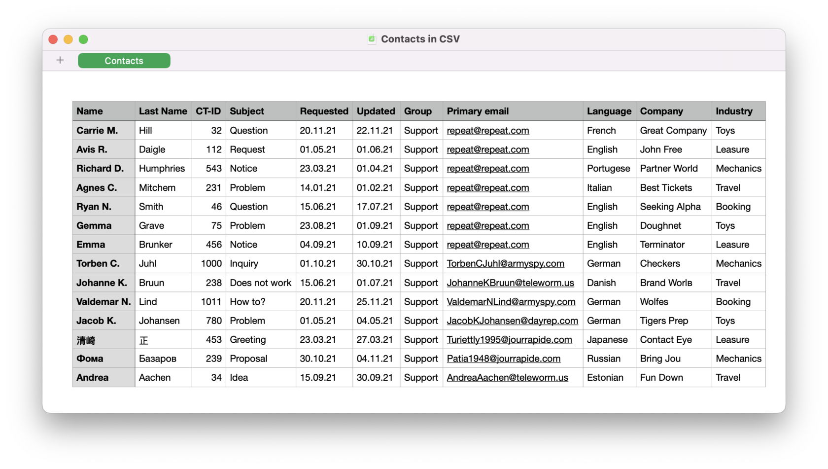 CSV File Format