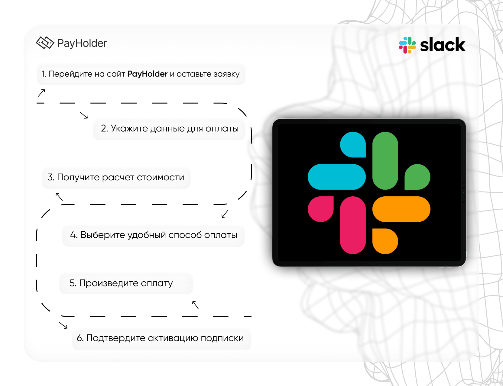 Как оплатить Slack через Payholder: пошаговая инструкция