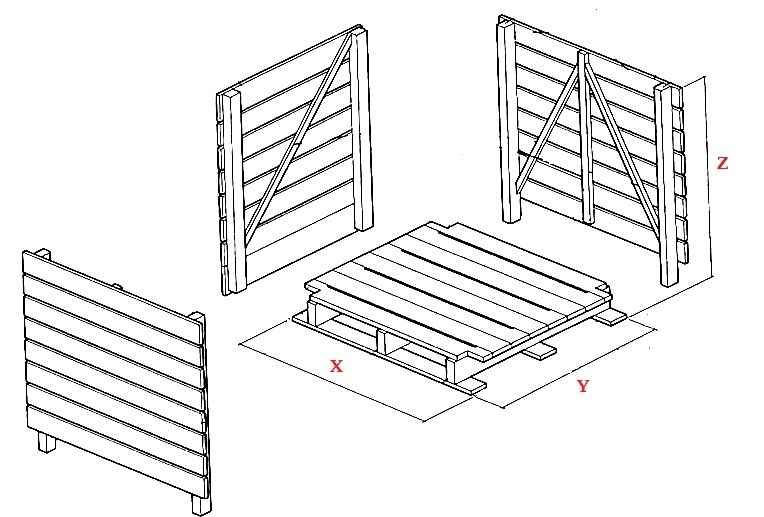 Чертеж деревянного ящика для транспортировки