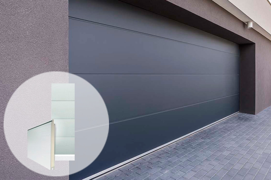 Секционные ворота сэндвич панель L-гофр