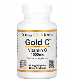 Витамин C 1000 мг, California Gold Nutrition, 60 капс.