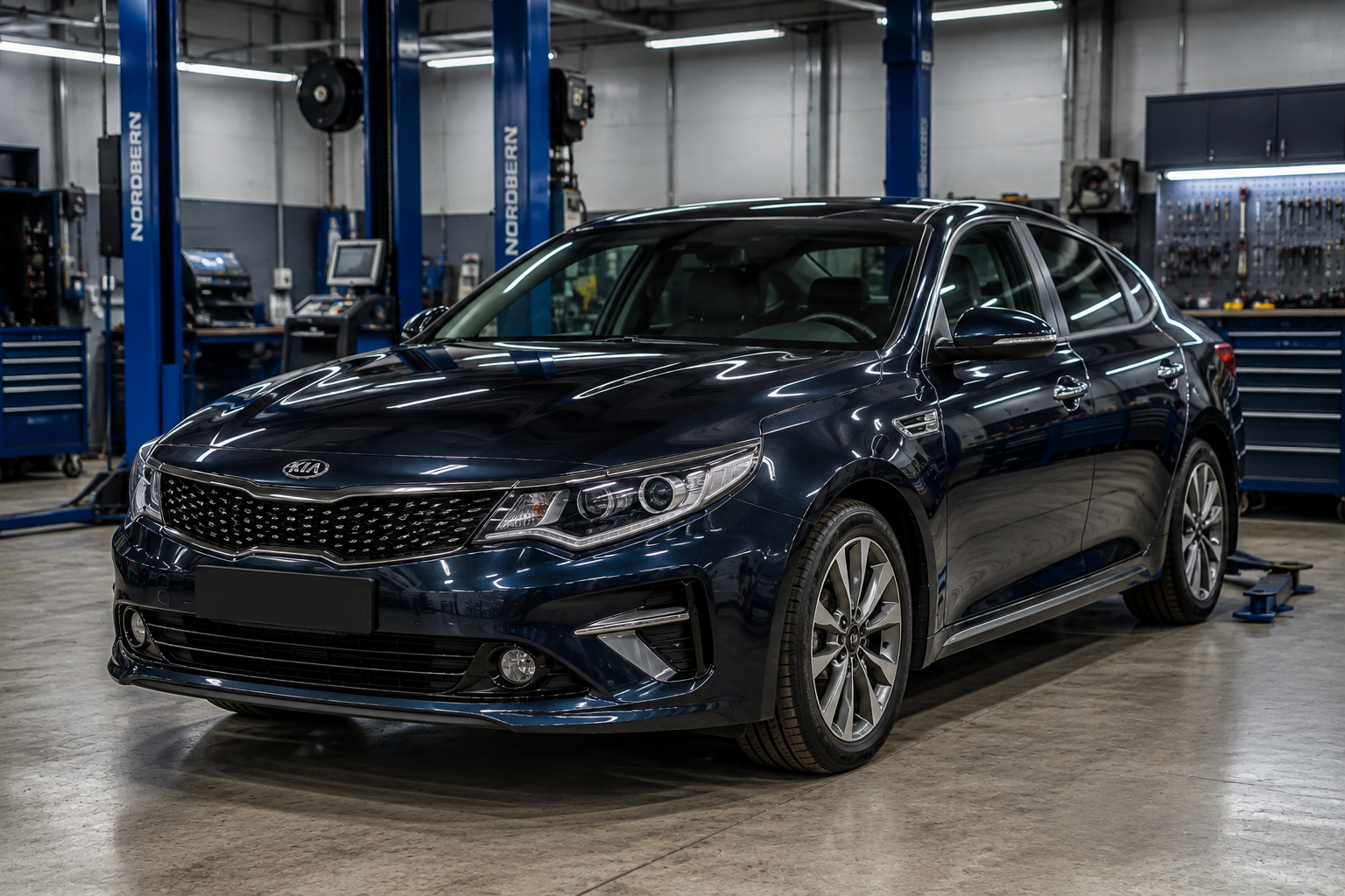 Kia Optima IV после ремонта рулевой рейки в сервисе Inside Auto