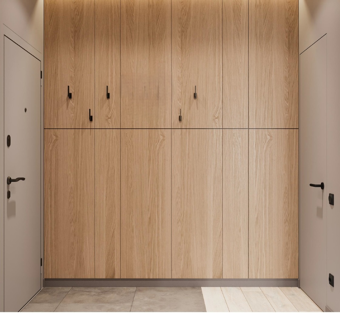 Приветливый холл, оформленный дубовыми панелями для добавления состоятельности.