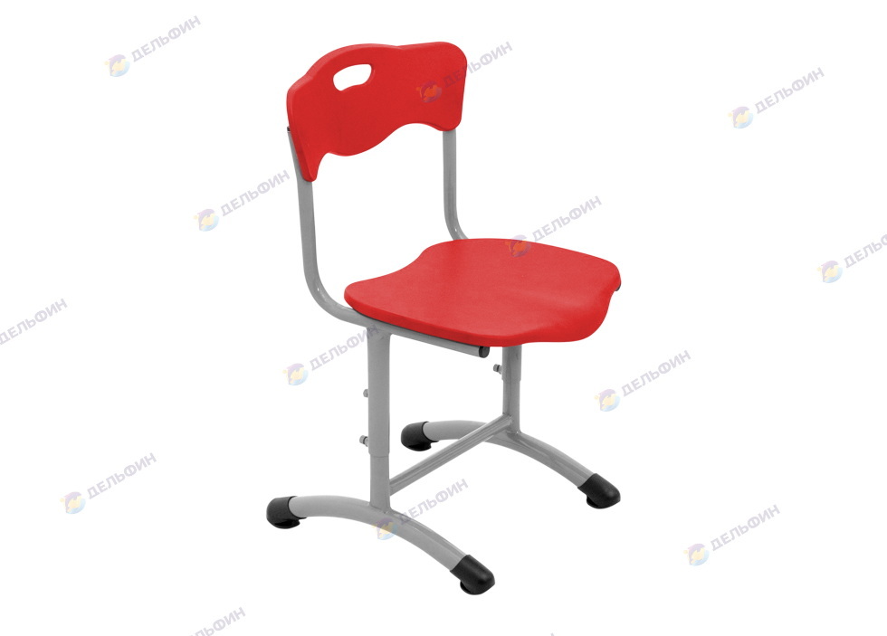 школьный стул регулируемый для начальных классов сиденья и спинки пластик красный