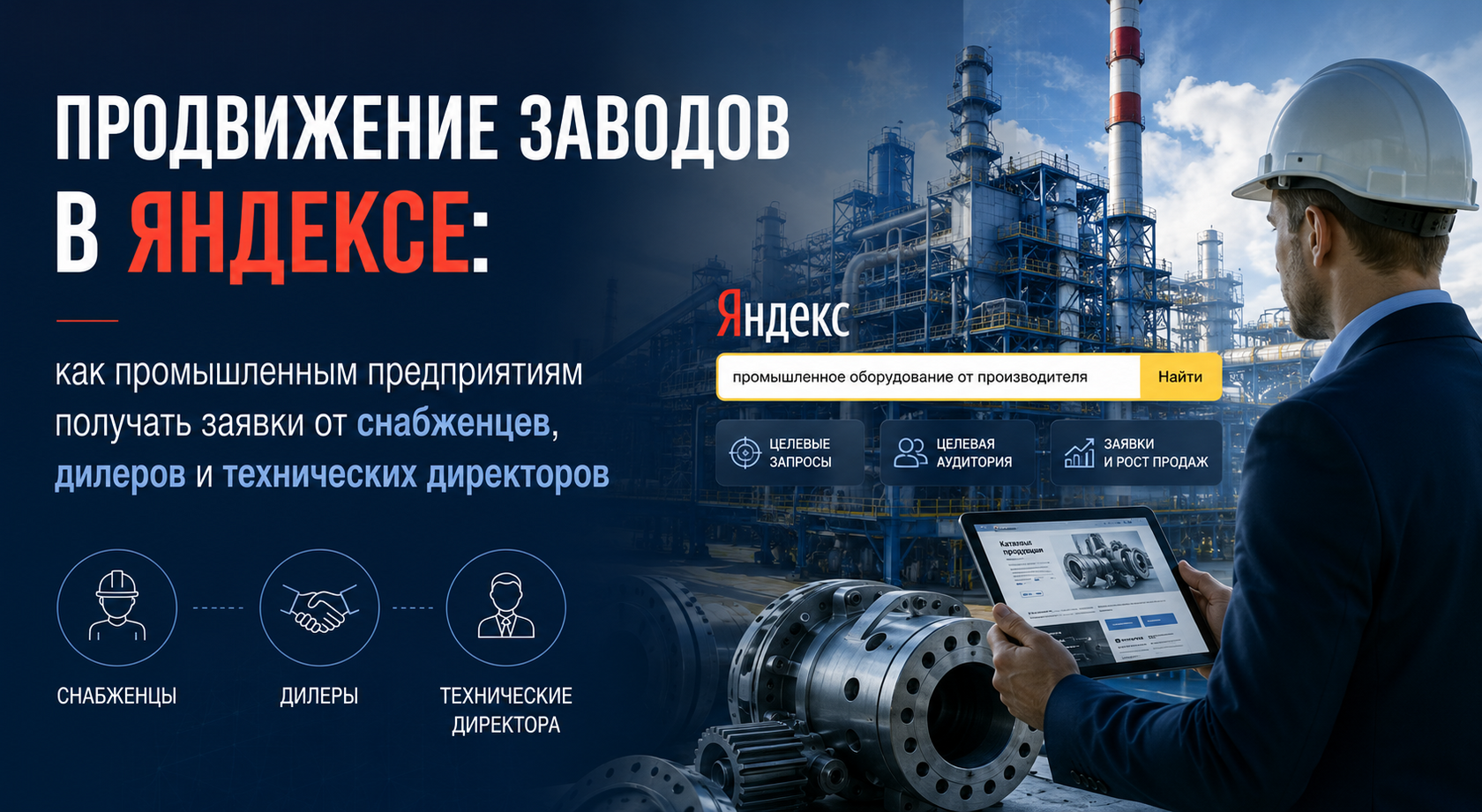 Продвижение заводов и производственных предприятий в Яндексе контекстная реклама и SEO