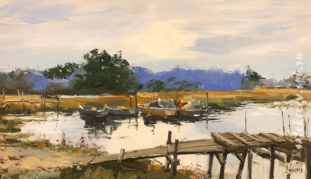Kem. Boats. 2023. Oil on canvas