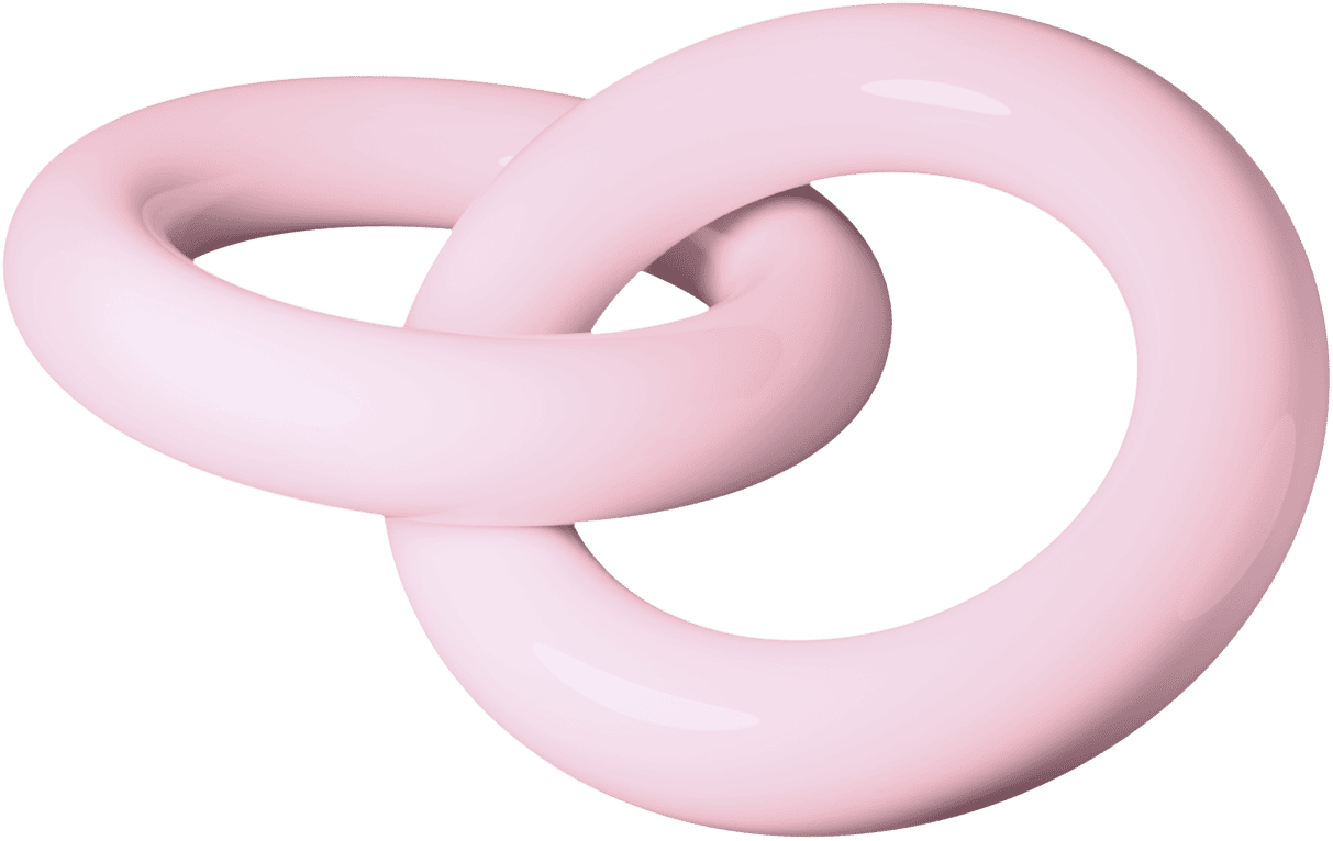 Декоративная фигура из двух переплетающихся колец на главной странице сайта свадебного агентства Kate &amp; Leo