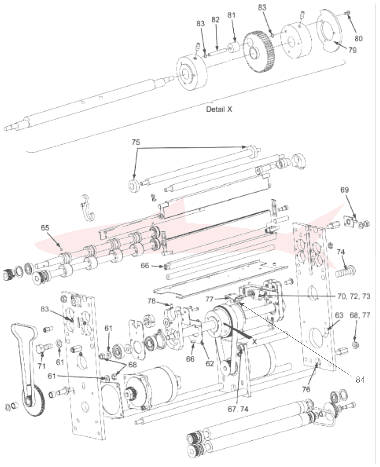 Morgana Documaster 7-06-07 Creasing Unit — схема деталей, 61–84