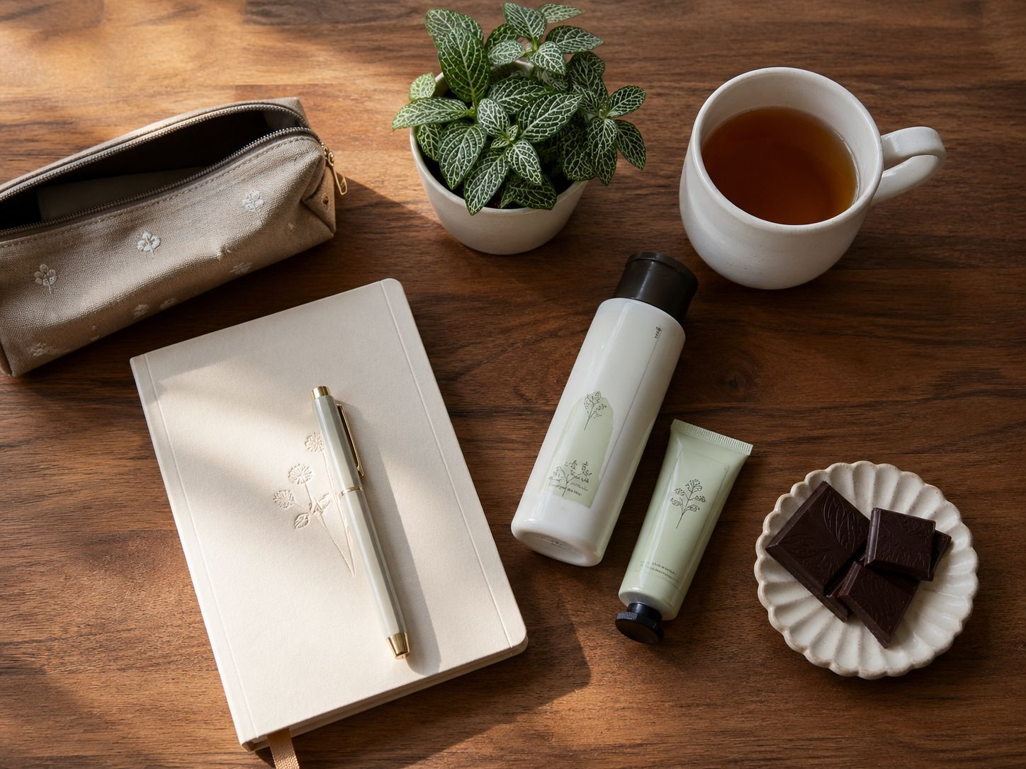 rekomendasi hadiah kecil seperti notebook teh dan body care