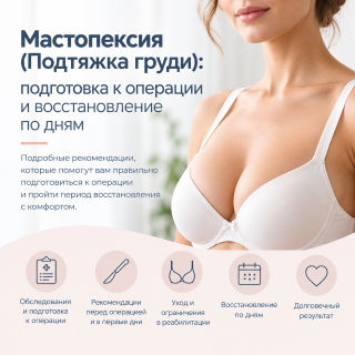 Мастопексия (Подтяжка груди): подготовка к операции и восстановление по дням