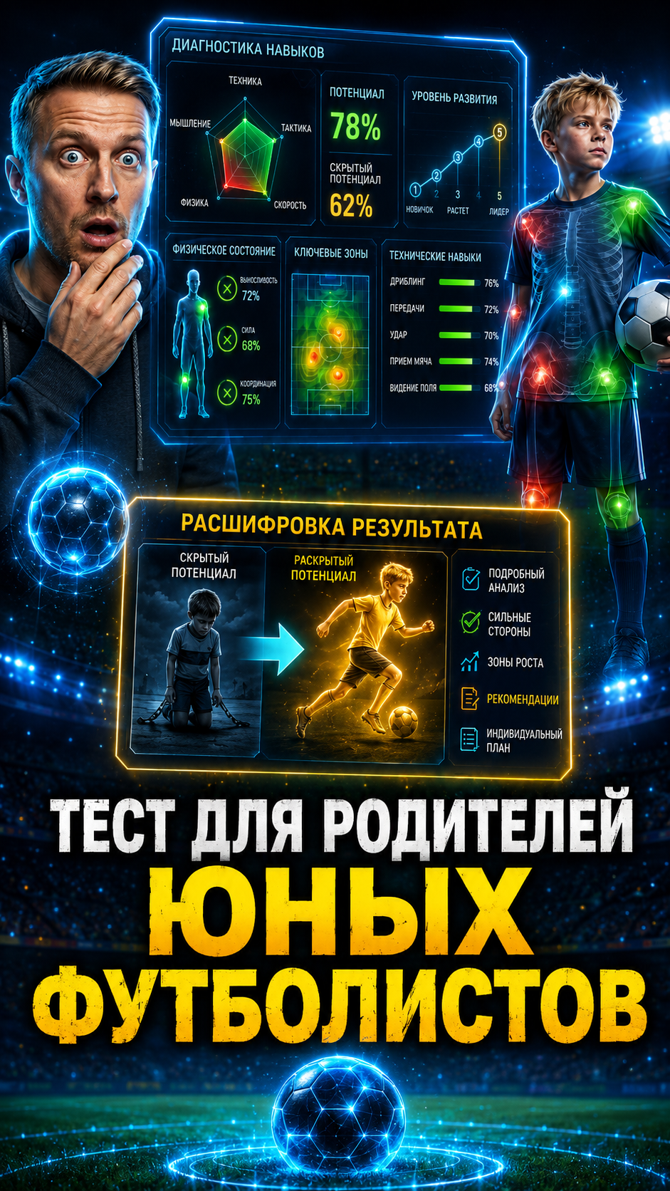 Юный футболист на поле