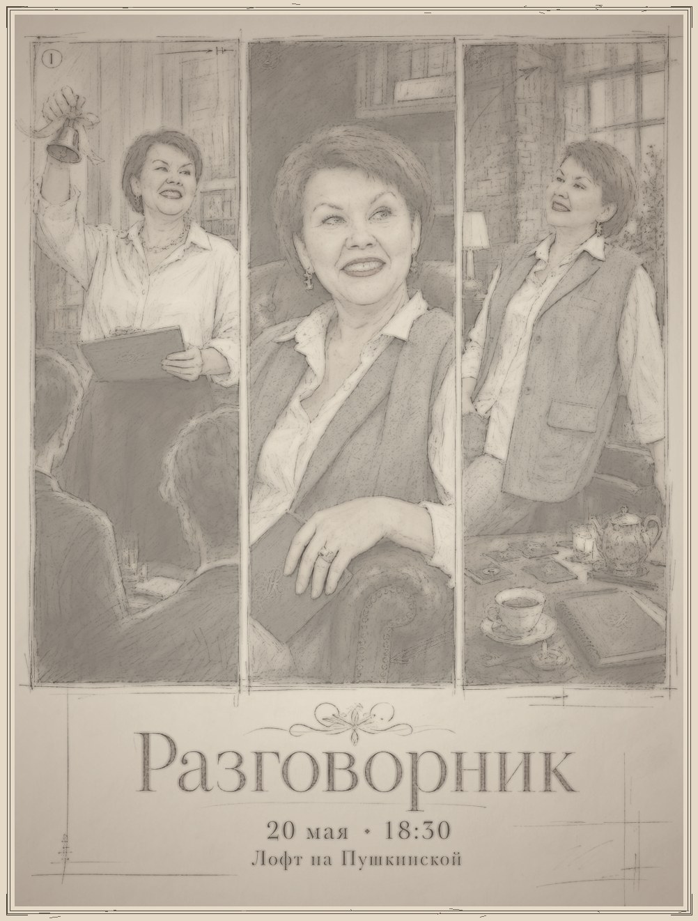Афиша Разговорника в карандашном стиле