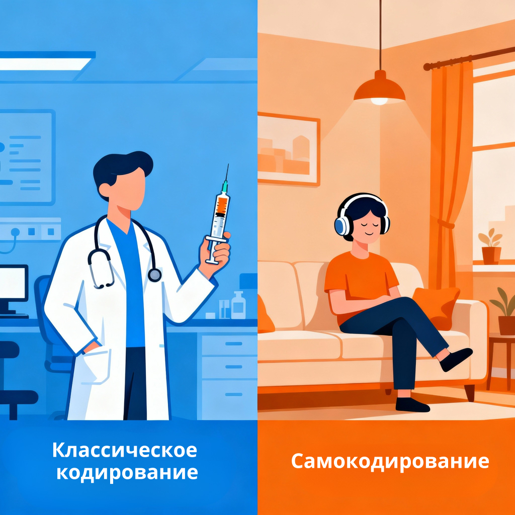 Отличия САМОкодирования СОС от традиционного кодирования - работа над зависимостью без уколов и клиники