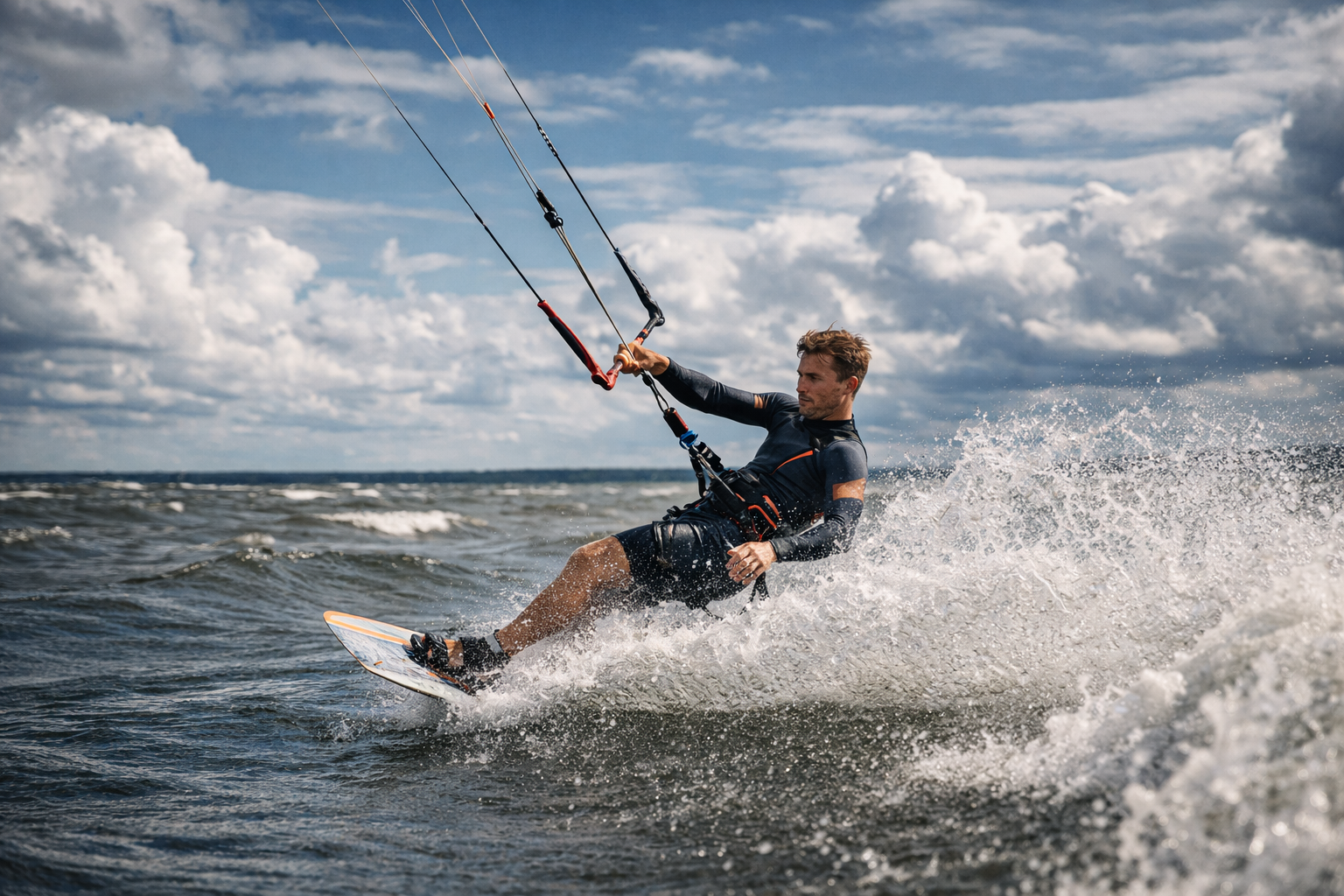Кайтсерфинг на Куршском заливе в Калининградской области