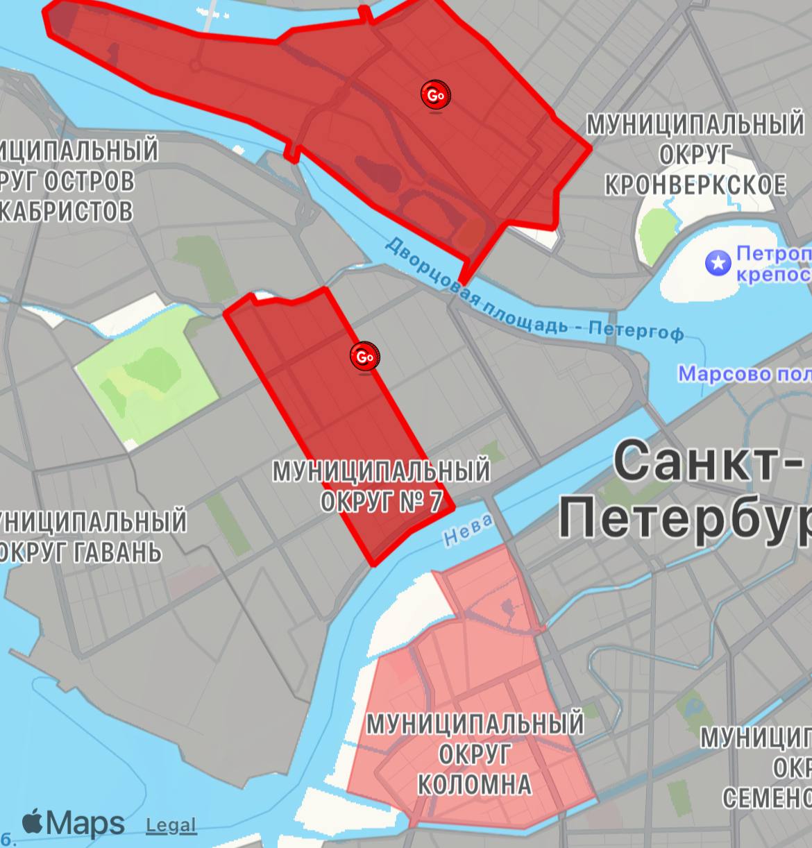 Выбор зон для работы в ТопGO