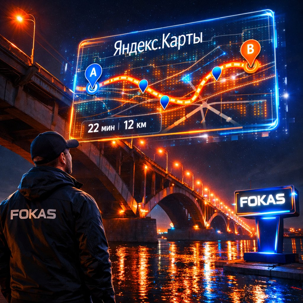 3D карта Яндекс.Карт с текстом продвижение на Яндекс.Картах