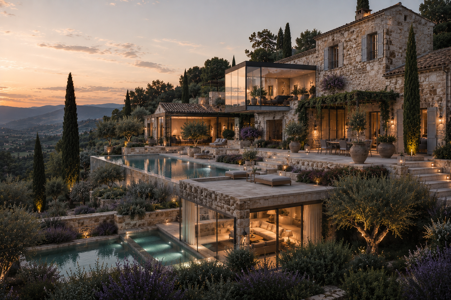 Villa delle Arcate main architectural view
