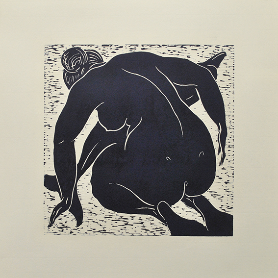 engraving linocut Nude