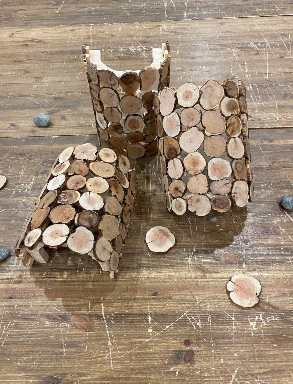 абажур ручной работы из спилов можжевельника.