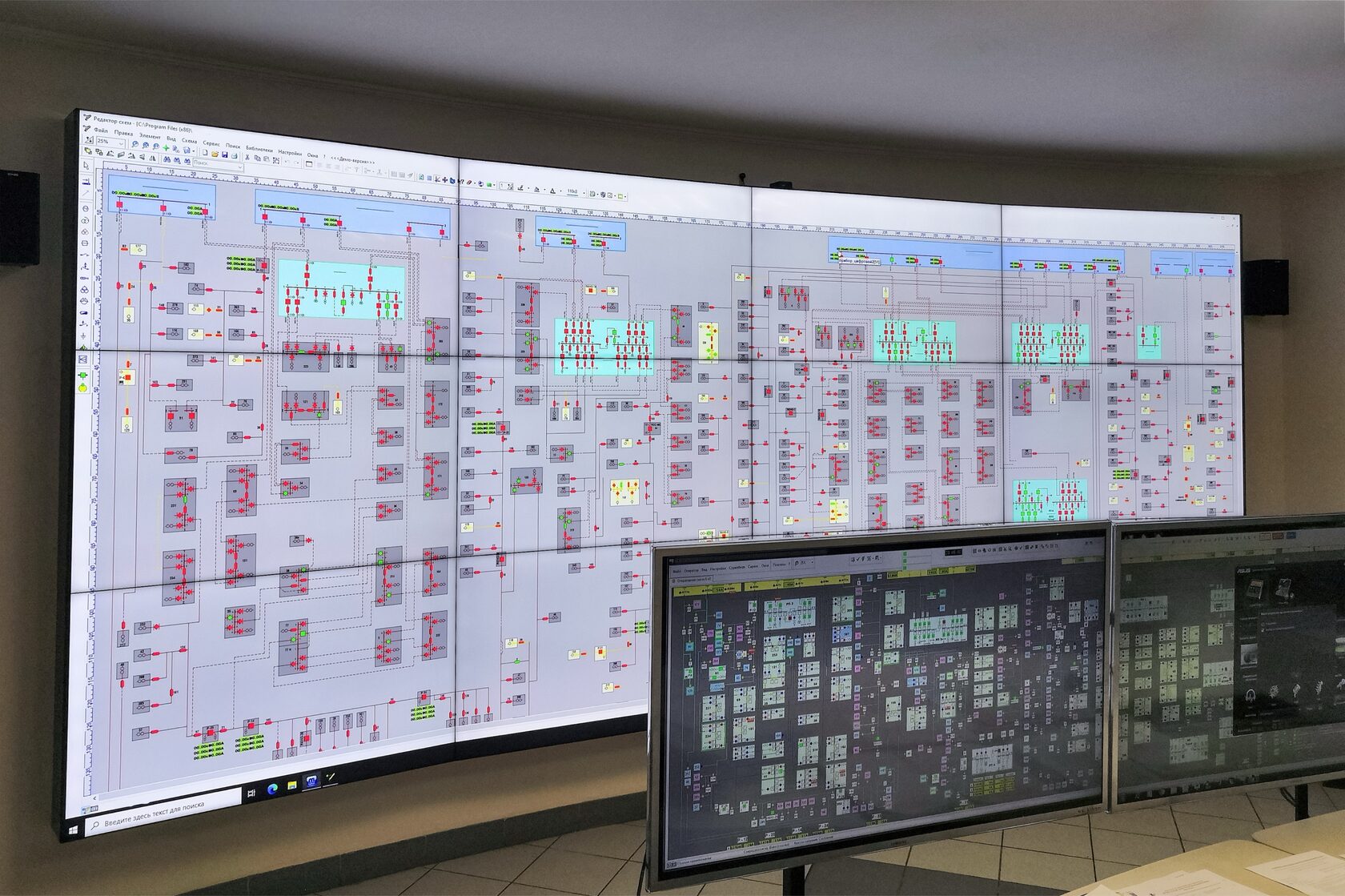 Интерфейс SCADA-системы с мнемосхемами промышленного производства