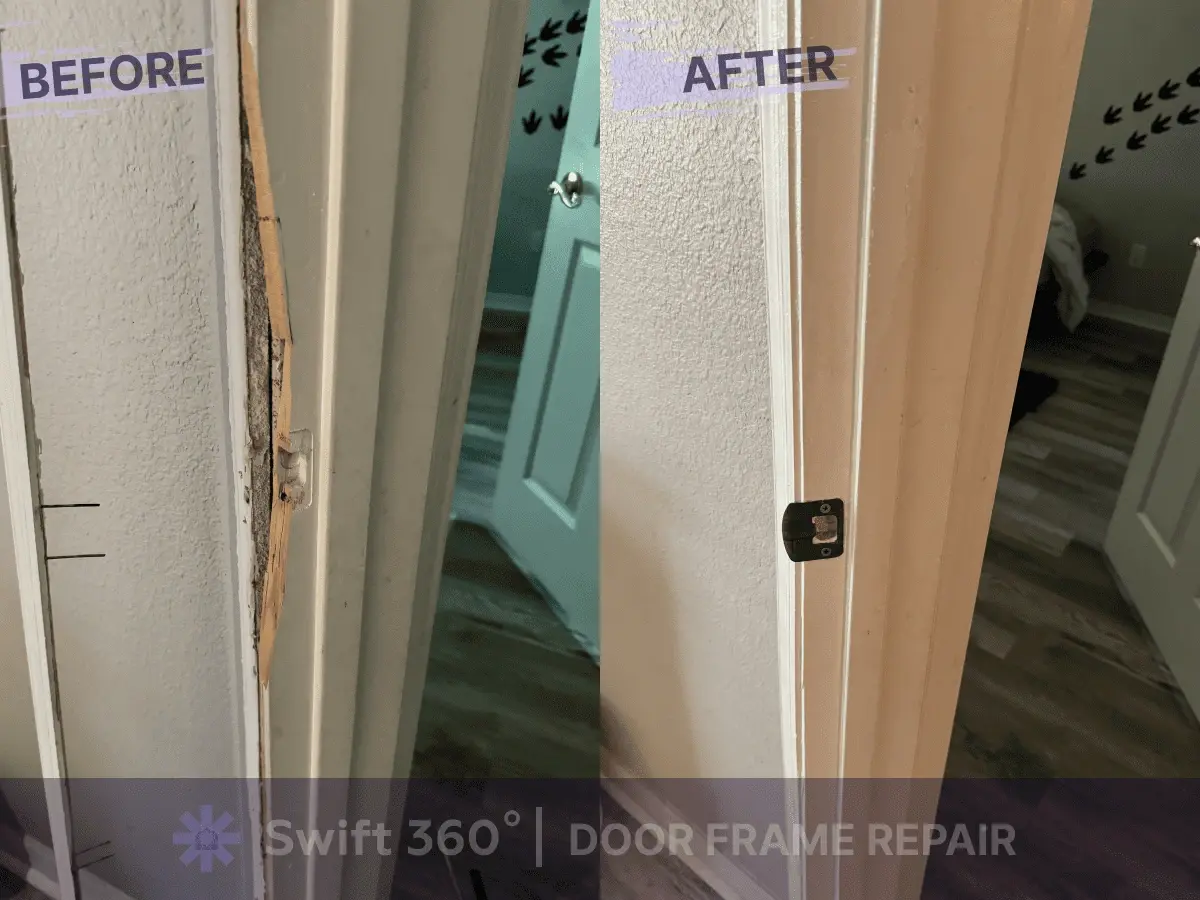Swift360 - Handyman Orlando - Result job - Door Frame Repair - Before and After