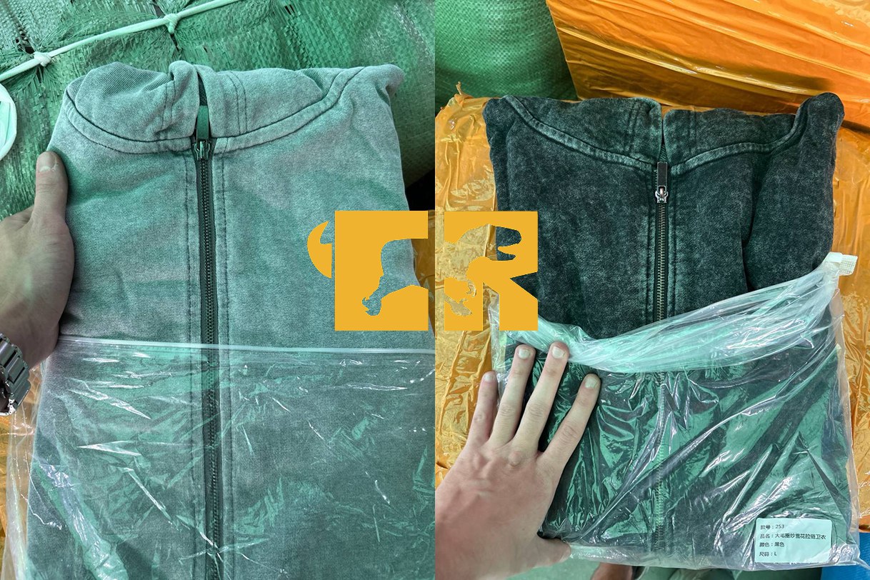 Проверка худи на складе в Китае