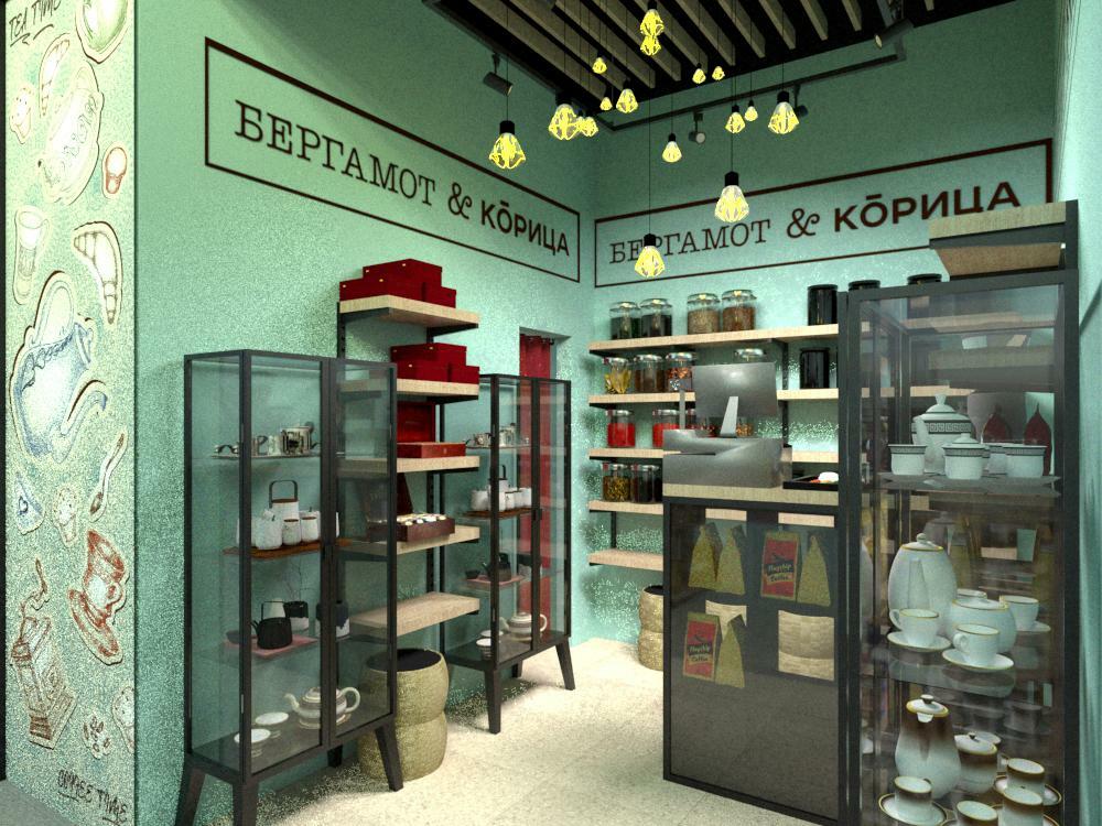 Дизайн магазина кофе