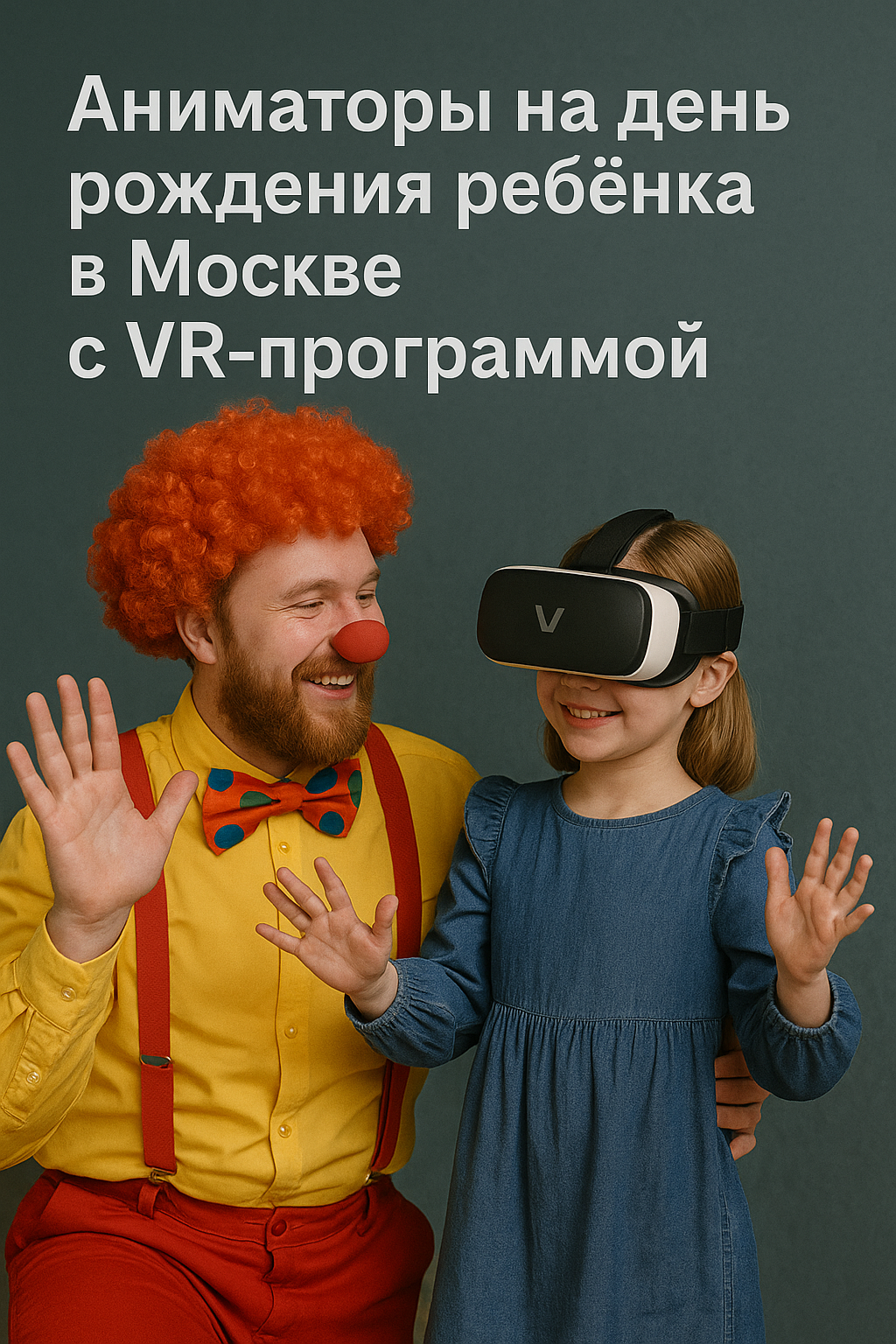 Профессиональный аниматор проводит детский праздник с VR-технологиями