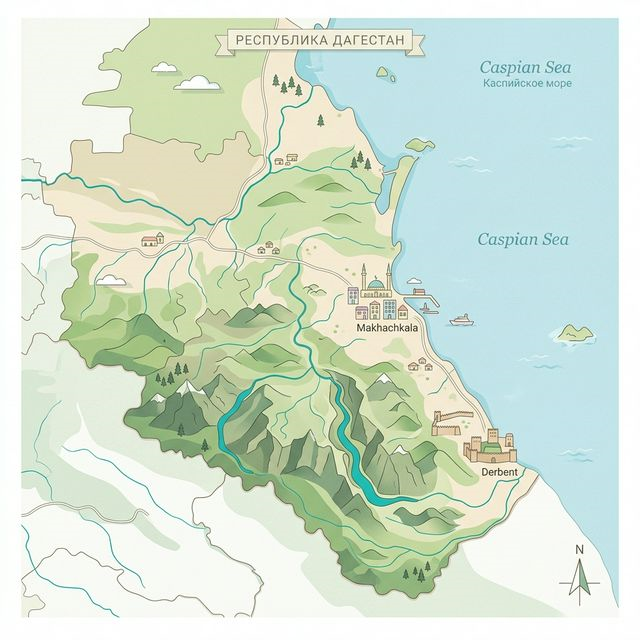 Карта Дагестана
