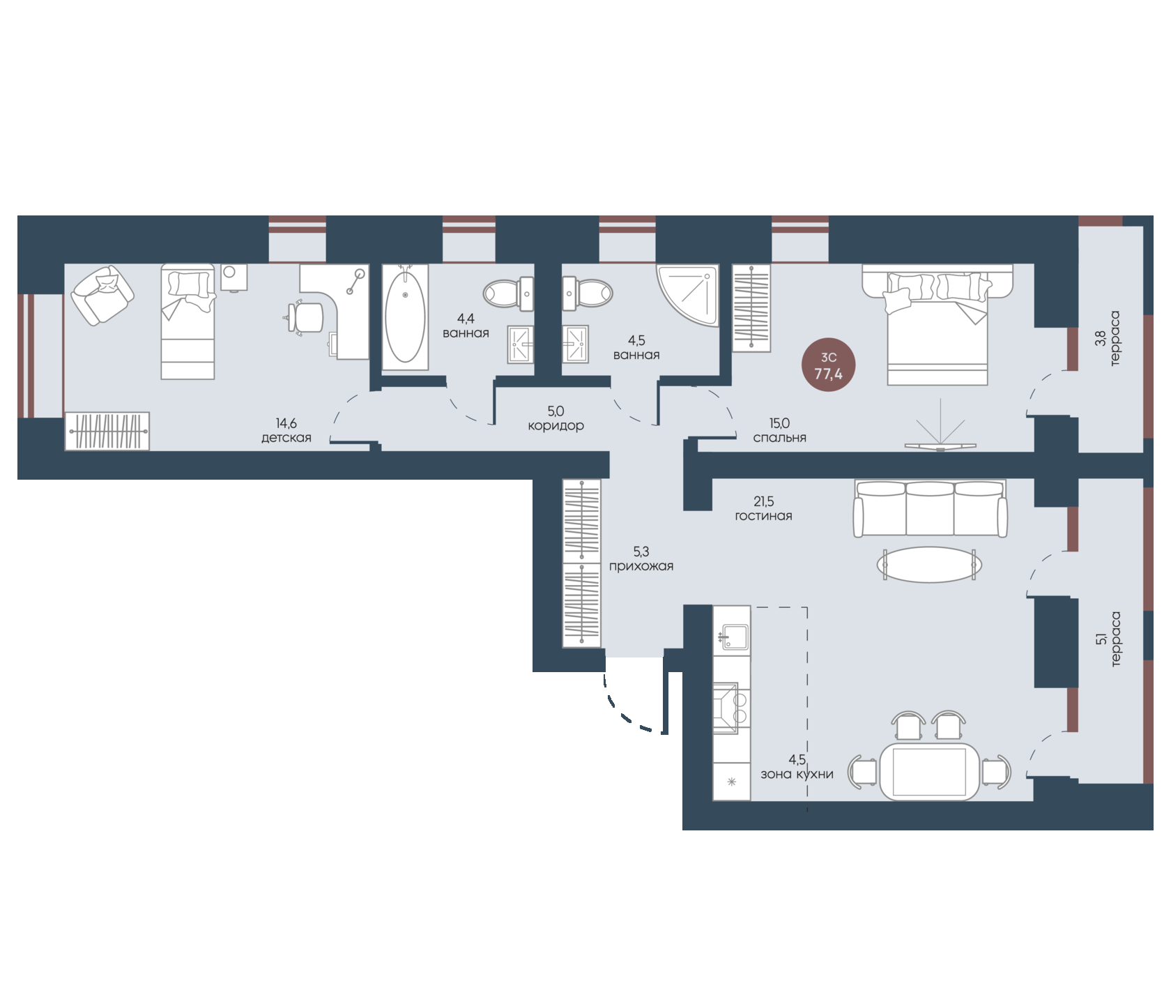Сборный дом в Белореченска планировка