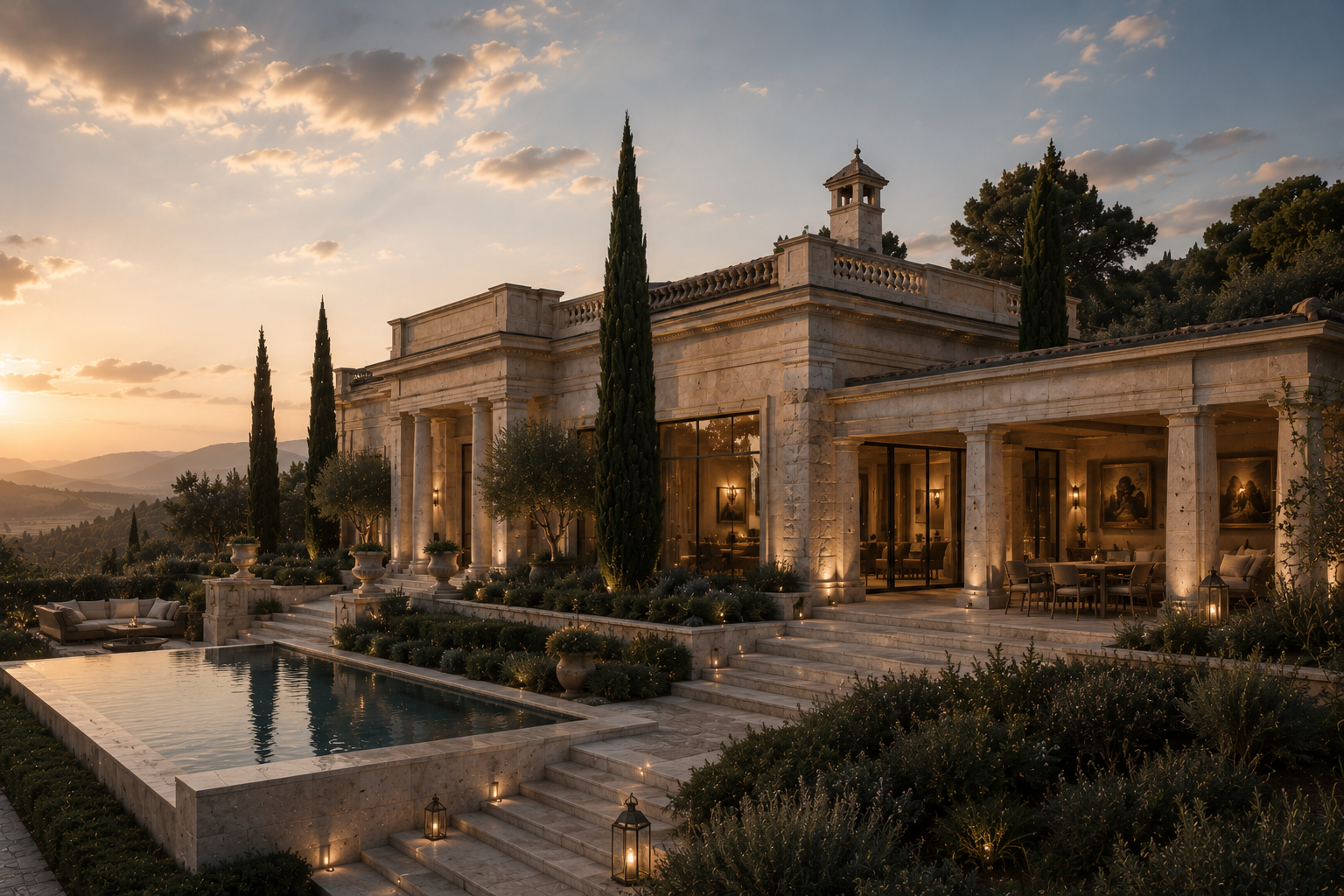 Villa delle Arcate main architectural view