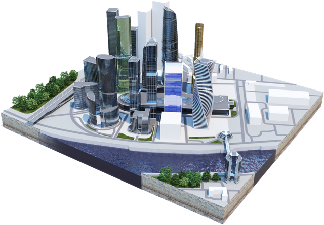 Москва Сити 3D модель