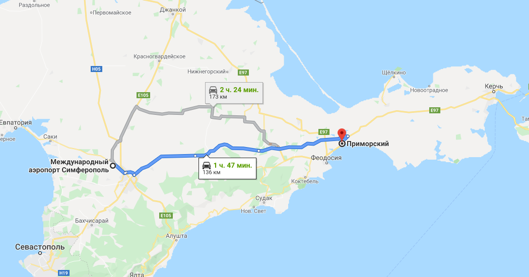 Маршрут Симферополь Приморский