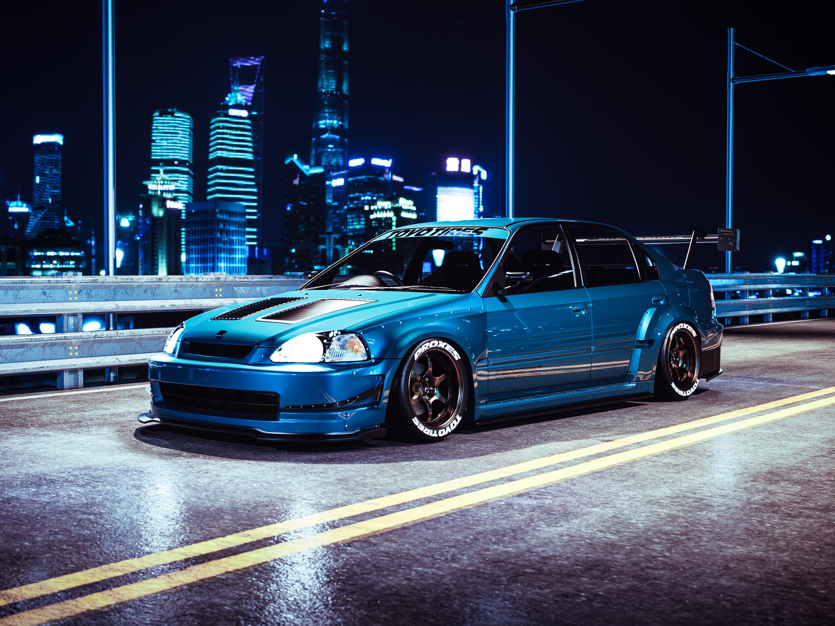 Fender Flares set / WIDE BODY KIT Honda Civic SEDAN 9698