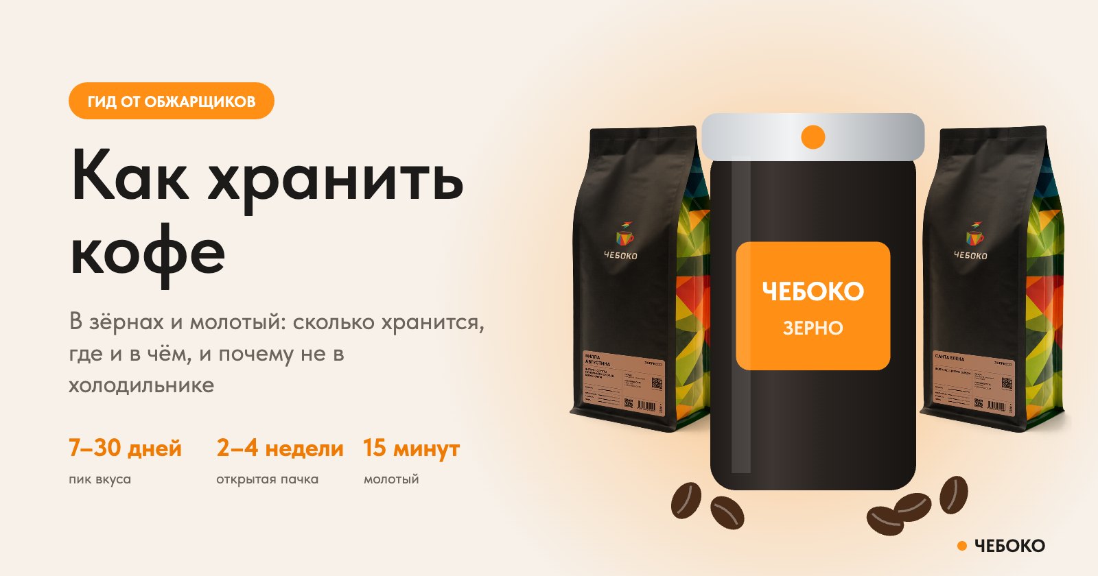 Как хранить кофе: герметичная банка для кофе в зёрнах и пачки кофе Чебоко